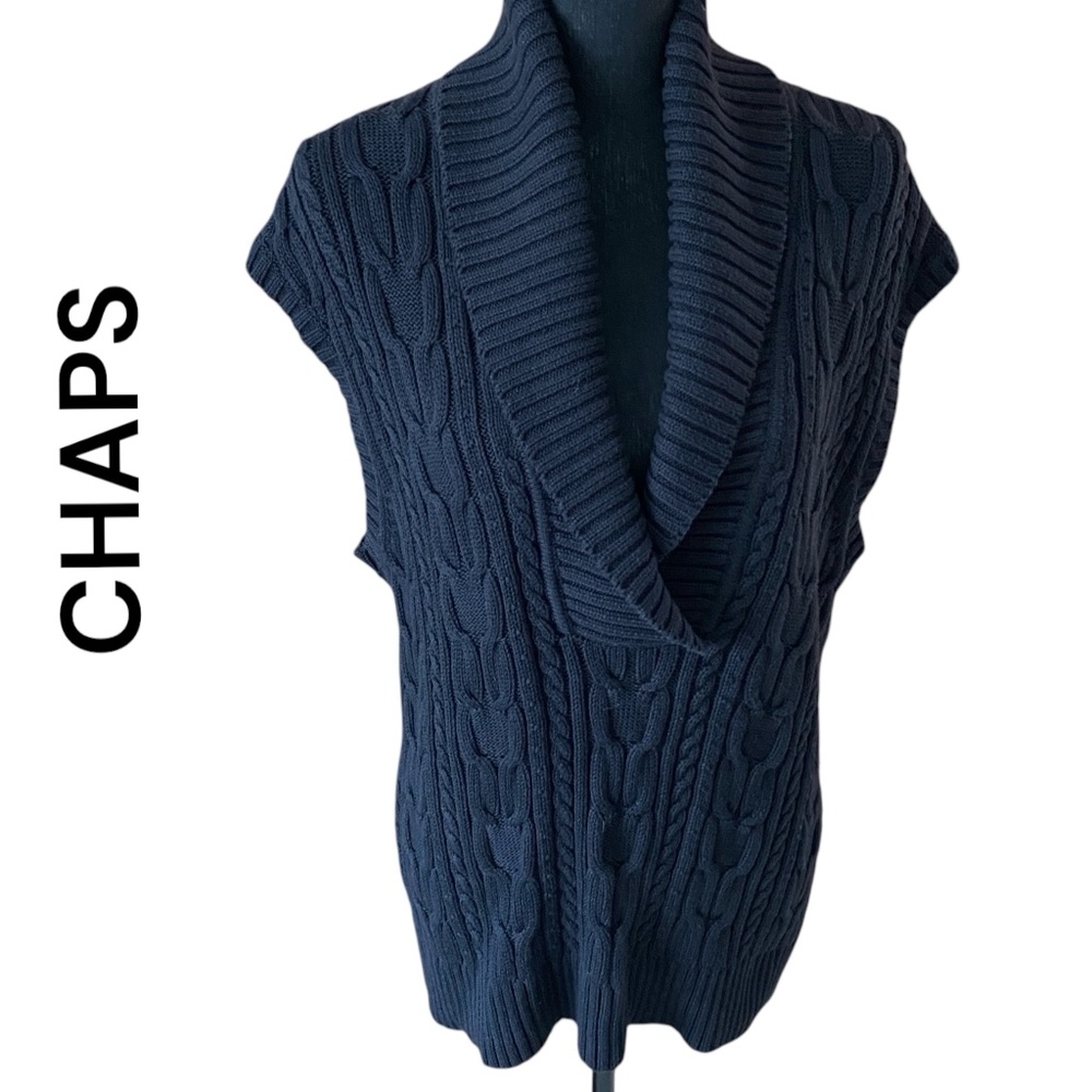 CHAPS Cable-Knit Sweater Vest, Size XL